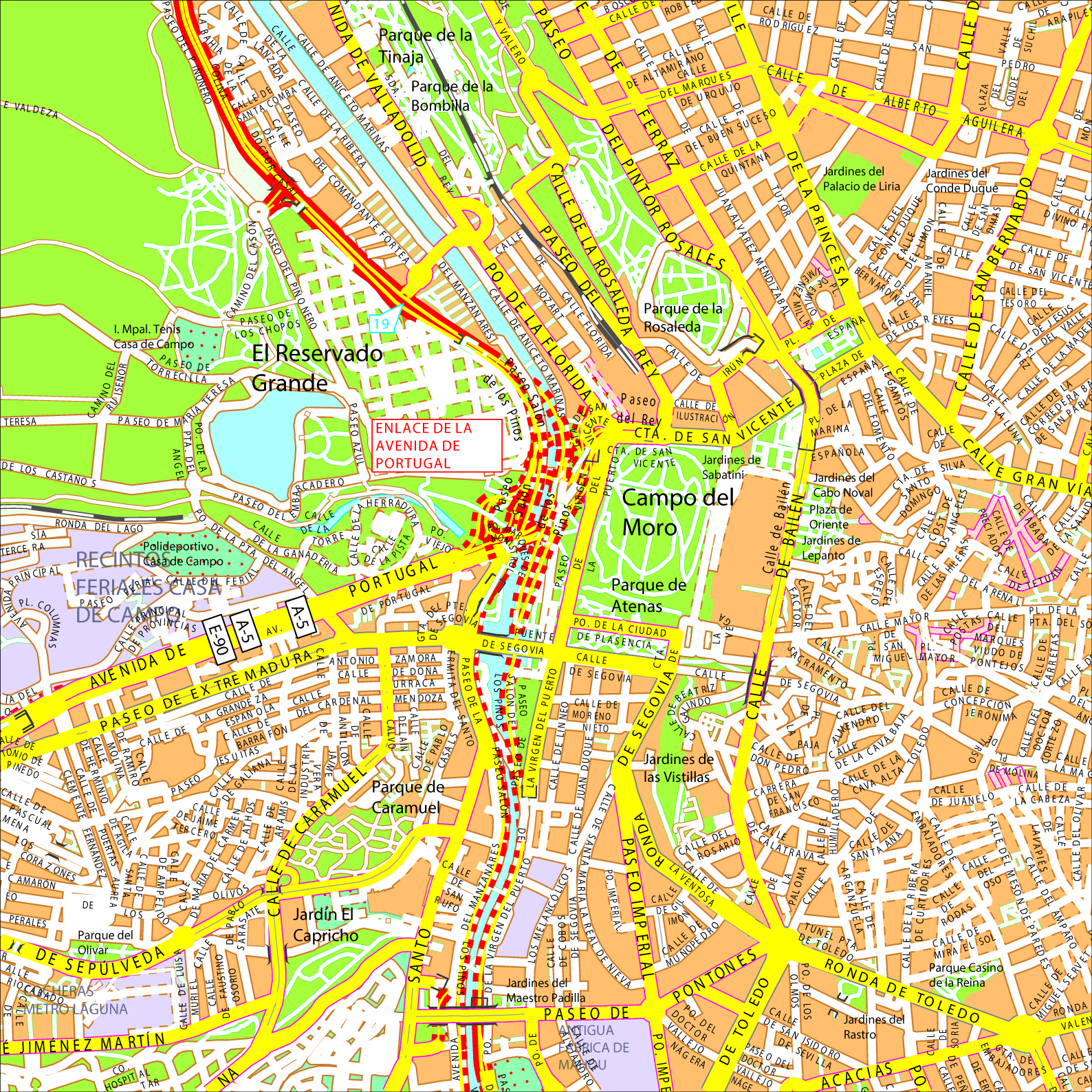 Madrid City Map Laminated Wall Map Of Madrid Spain - Gambaran