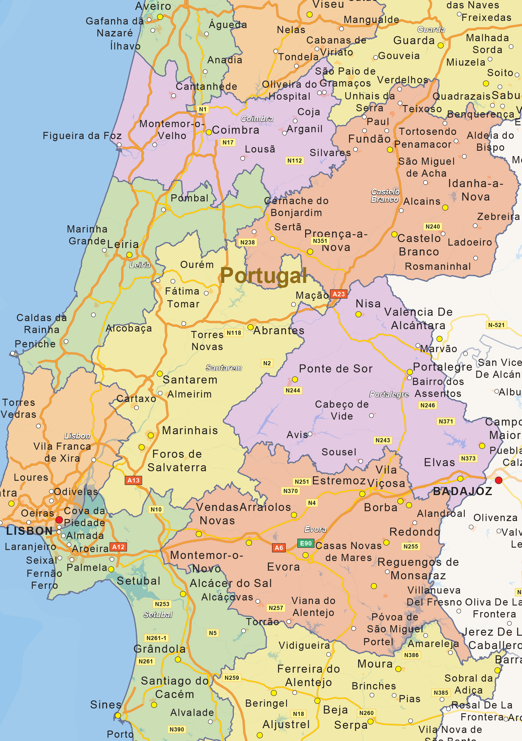 Political Map Of Portugal
