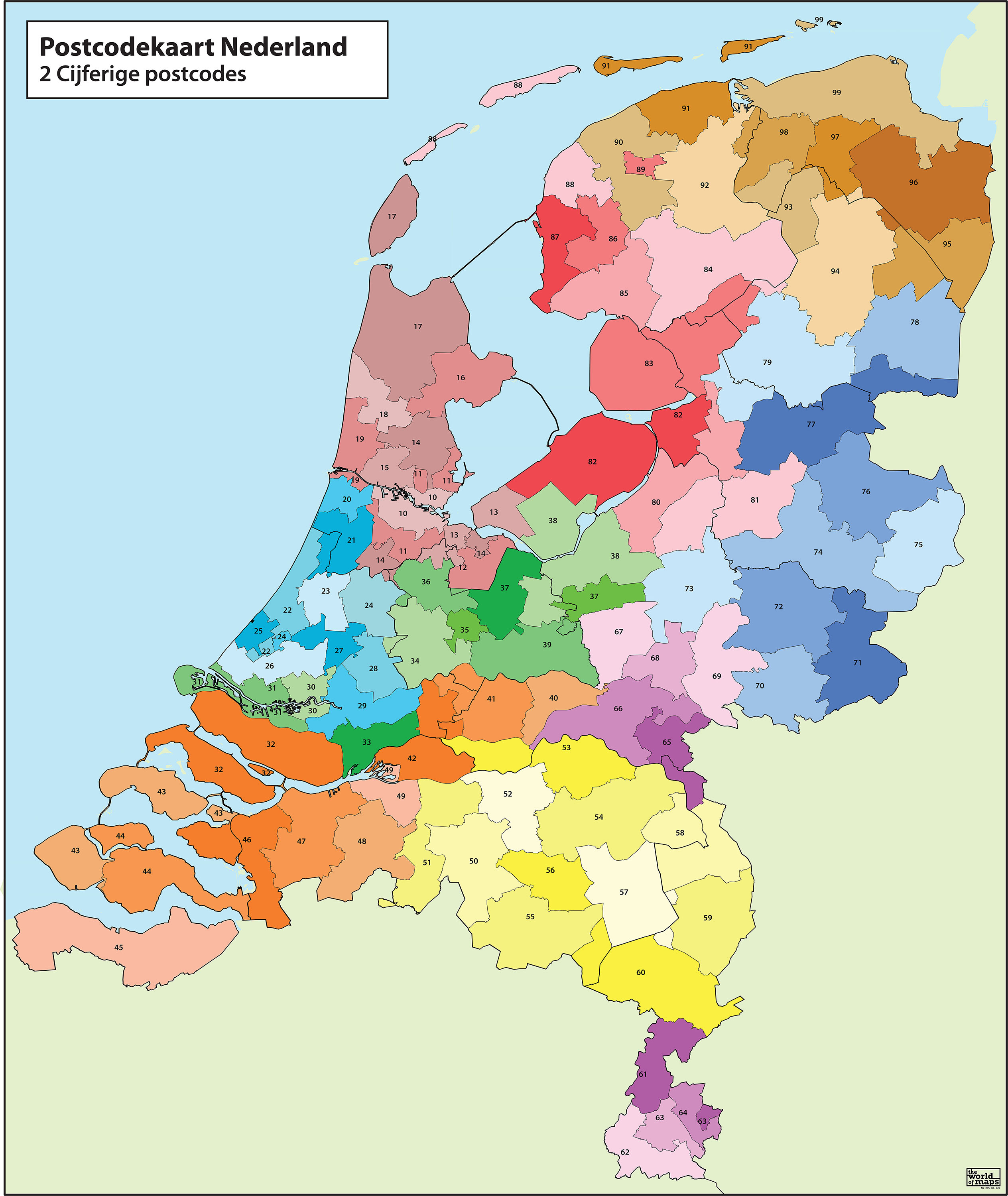 Digital Postcode Map The Netherlands 526 The World Of Maps