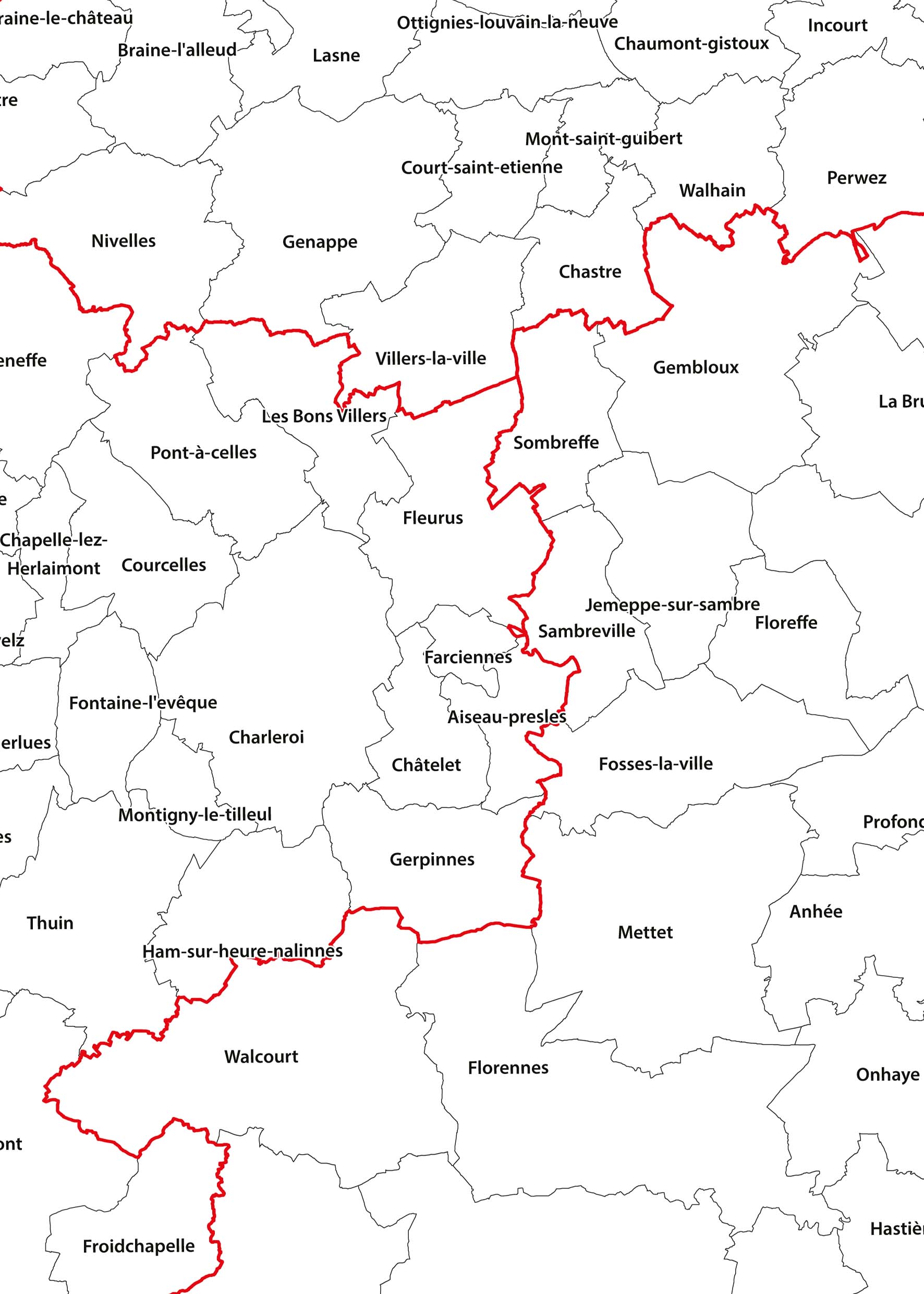 Digital Municipality Map Belgium 371 | The World of Maps.com