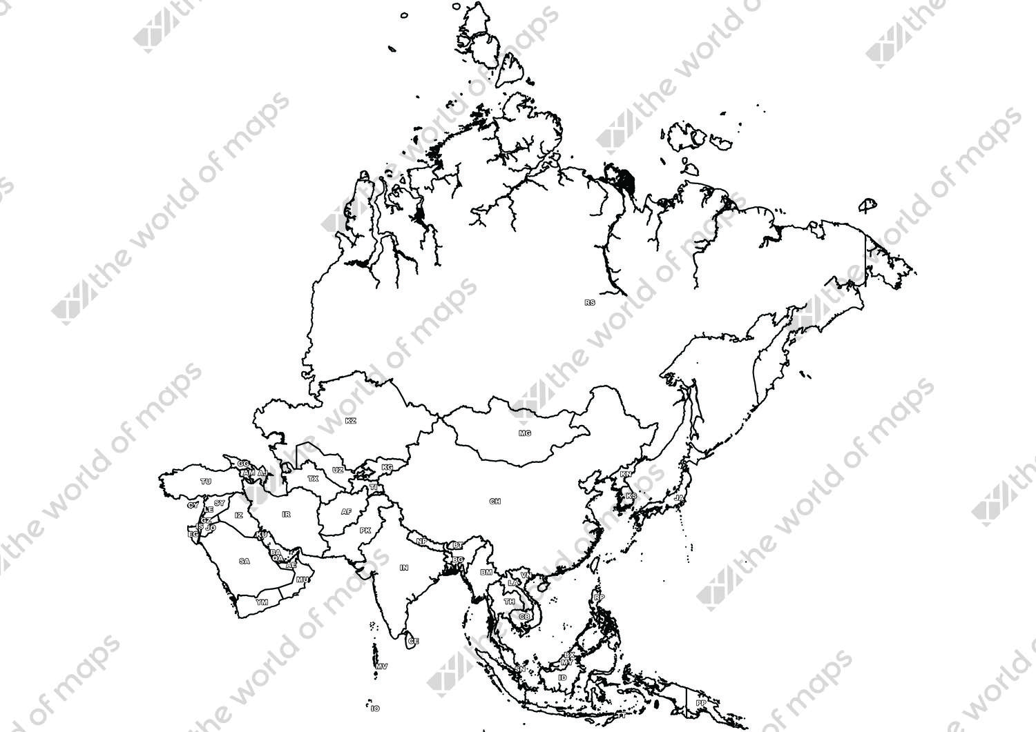 Blank Map of Asia | Asia Map Outline