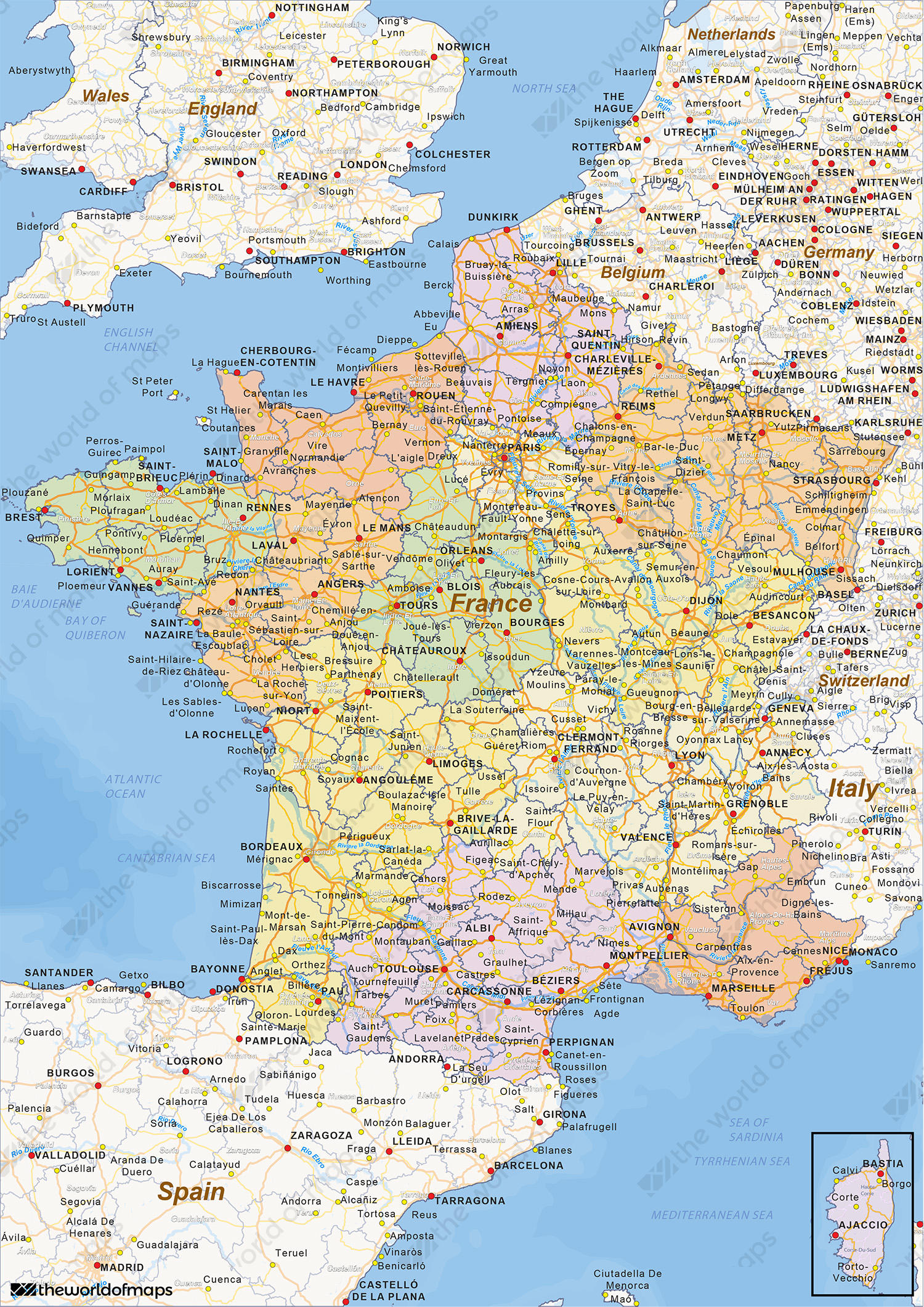 Digital political map of France 1434 | The World of Maps.com