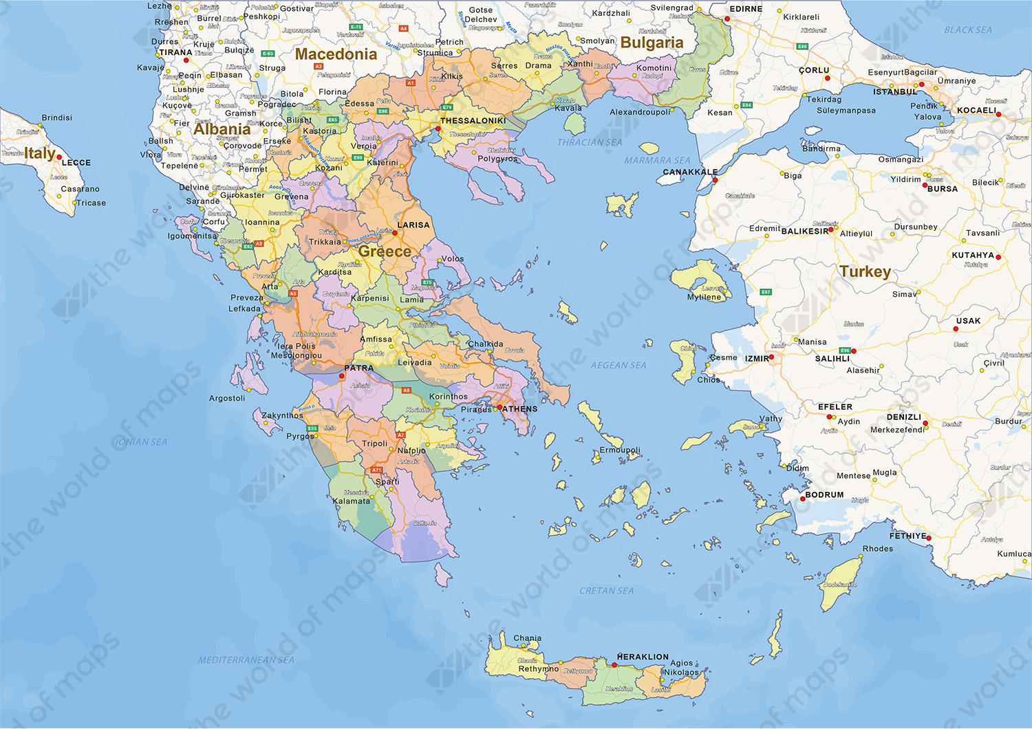 Map Of Greece On World Map - United States Map