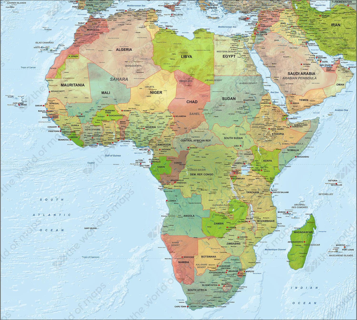 Why Is Africa So Small On The Map Topographic Map Of Usa With States