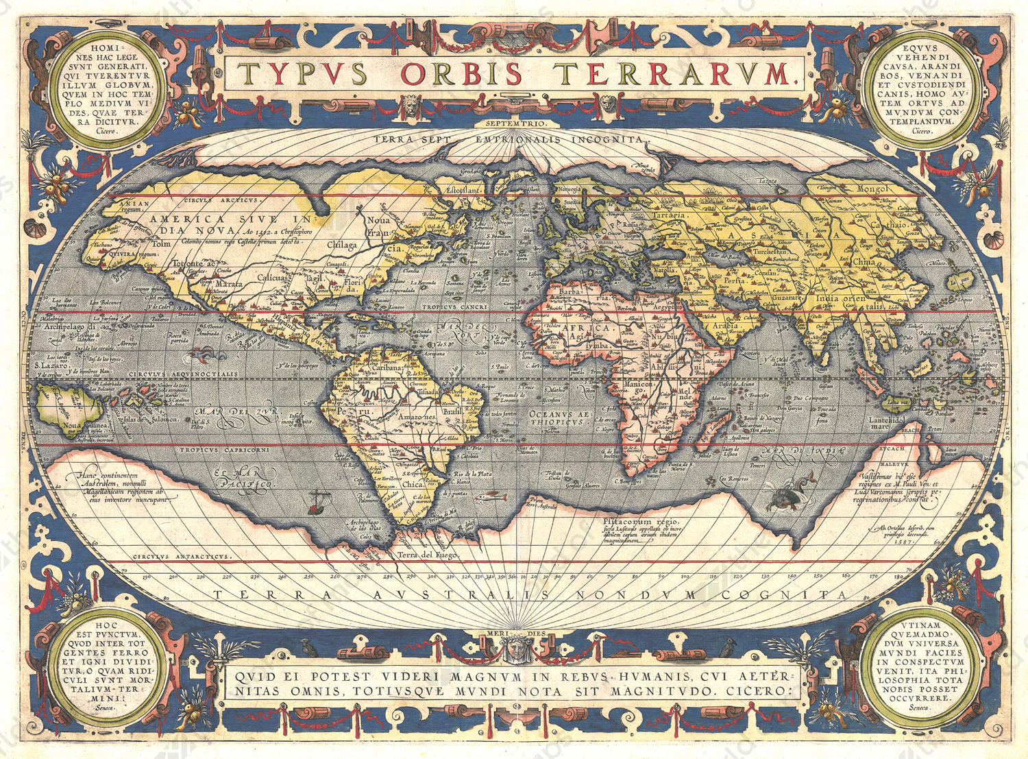 eratosthenes world map and the world map of ortelius