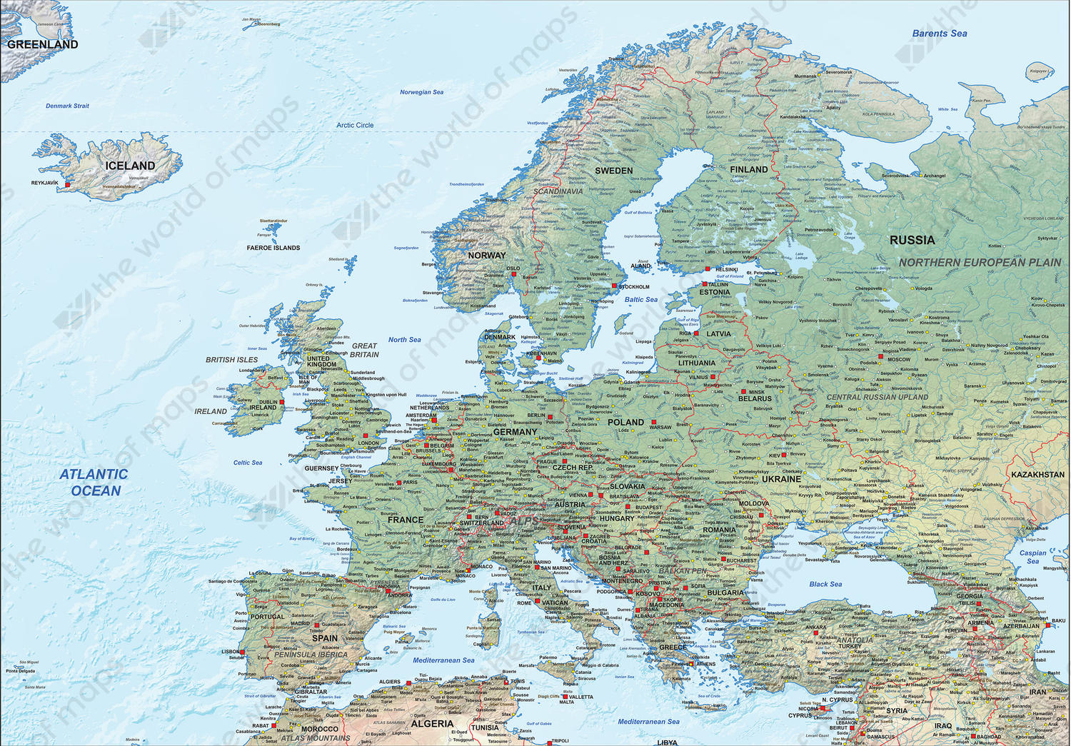 Vector Map Europe Physical 1287 The World Of Maps Com