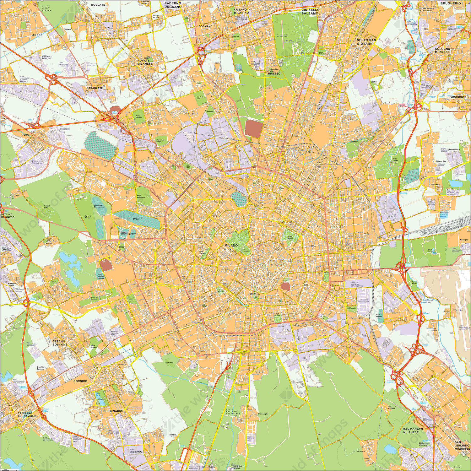 Digital City Map Milan 485 | World of
