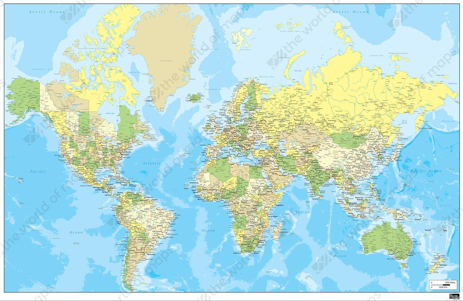 political digital world map vector 320 the world of mapscom