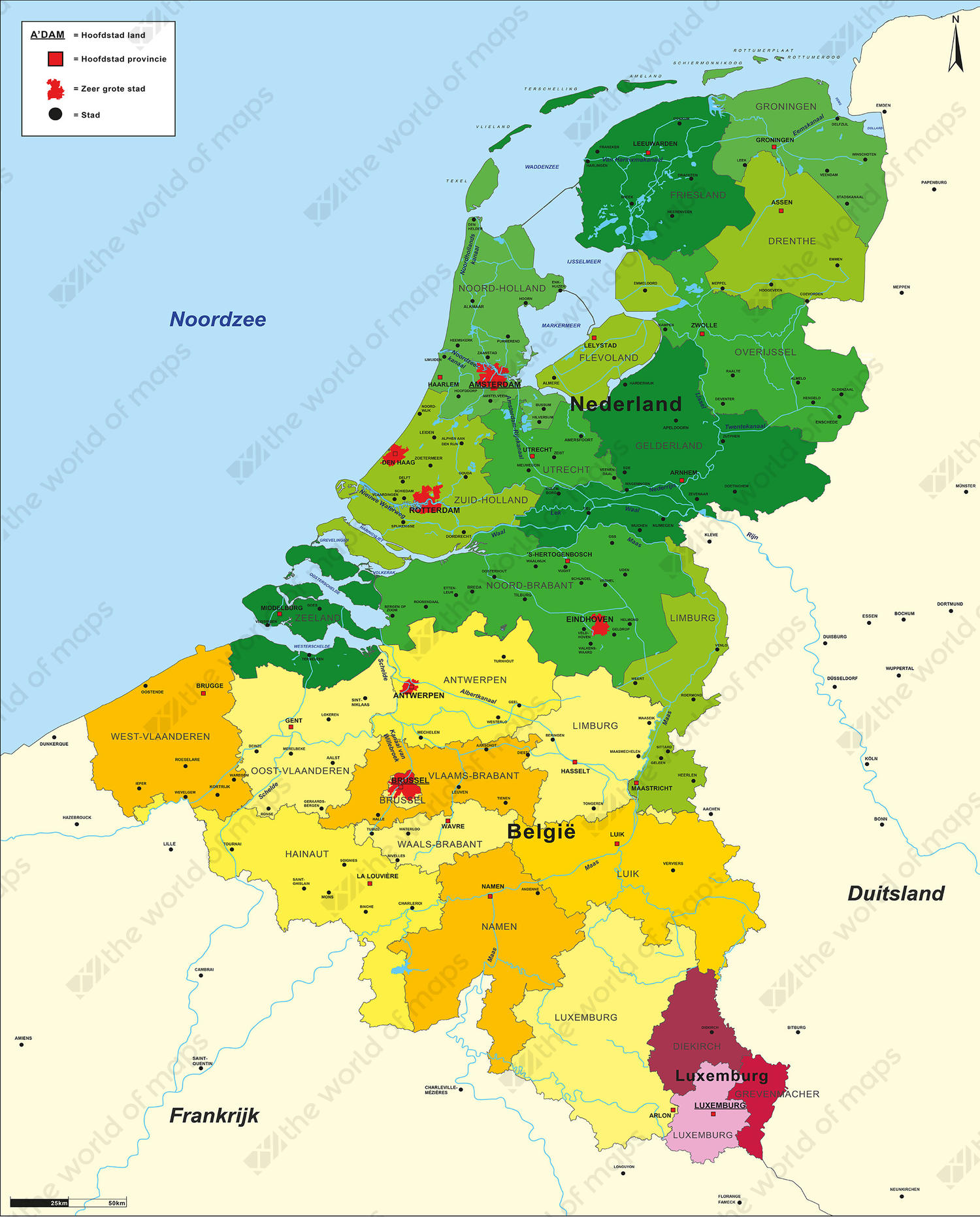 Digital Map Benelux Basic 782 | The World of Maps.com