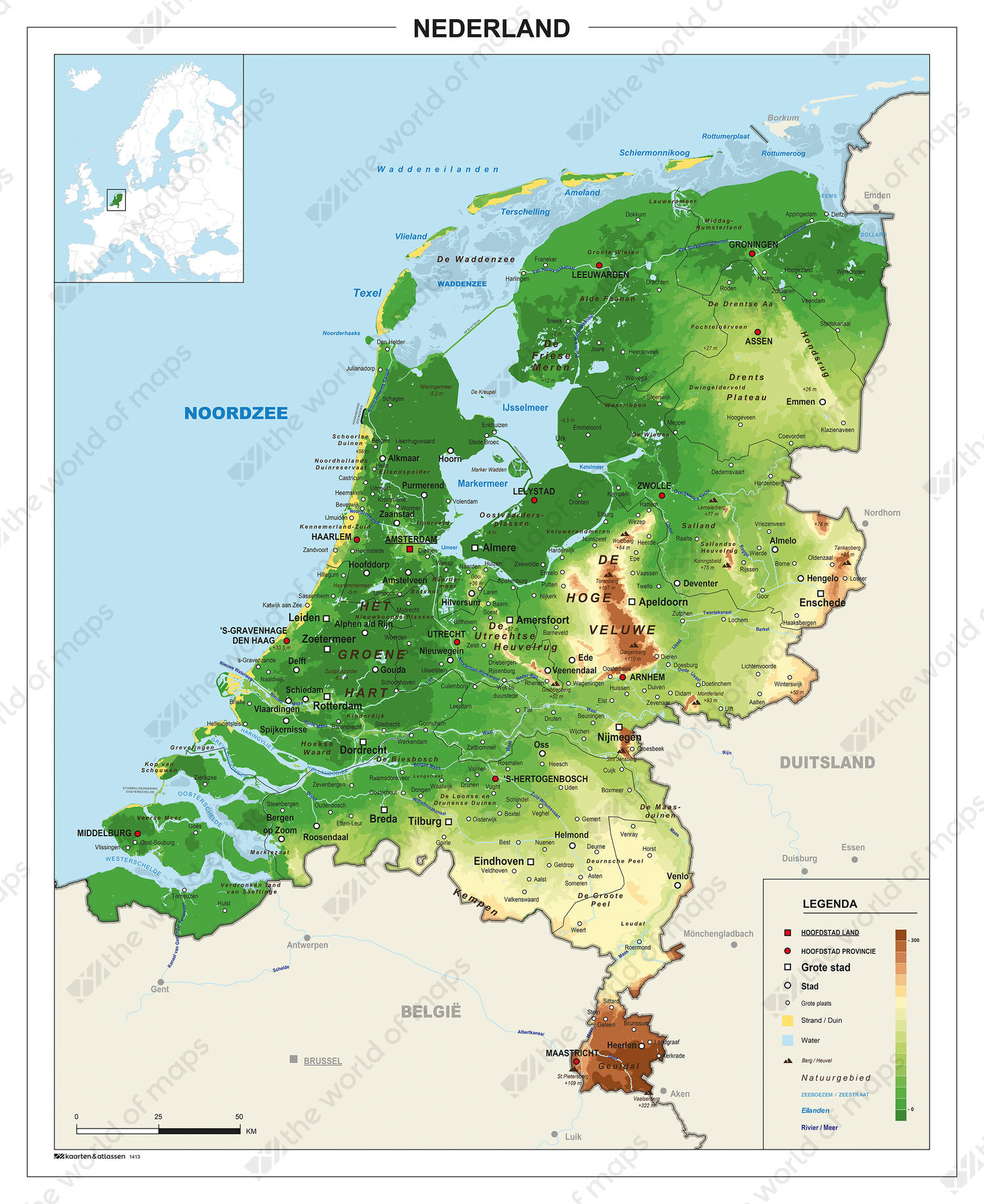Physical Map Of Netherlands Ezilon Maps All In One Photos