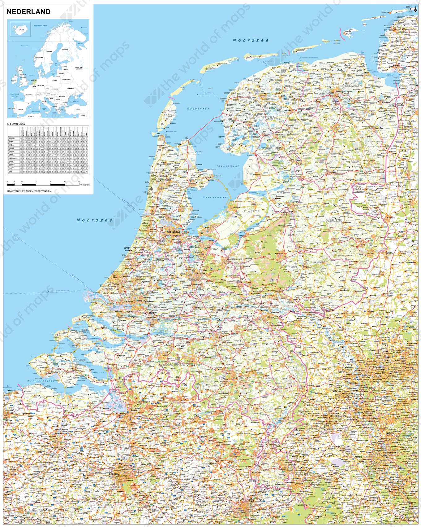 Kapel Mm Trek Digital Map Of The Netherlands 1378 | The World of Maps.com