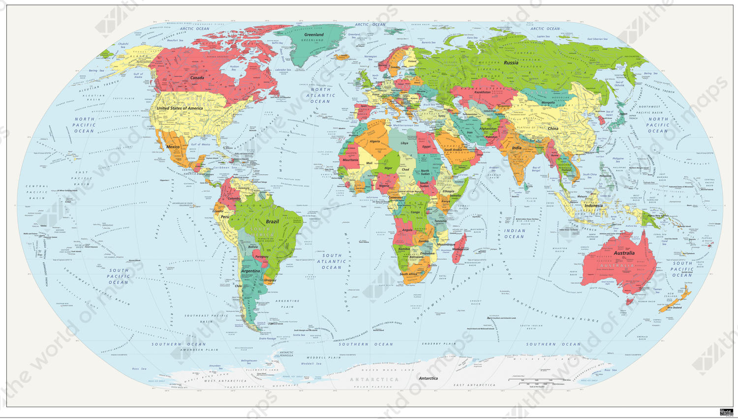 Vector World Map Political 316 | The World of Maps.com