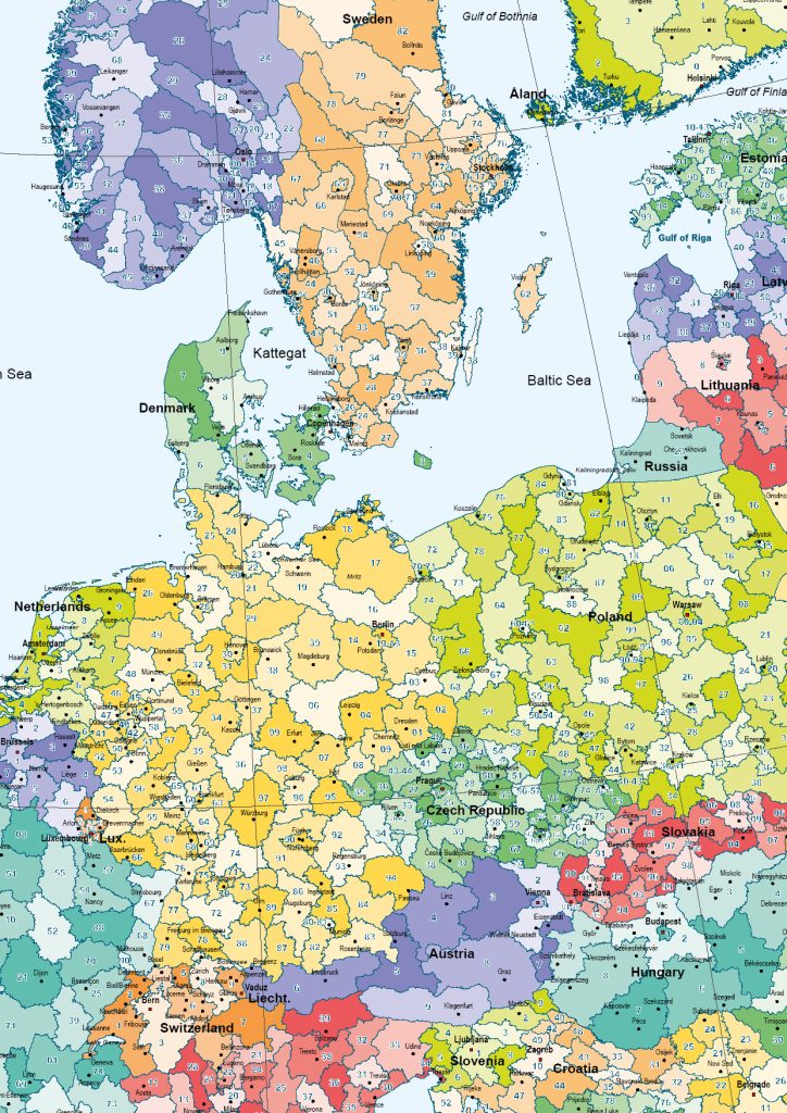 Postal Code Map Europe - Detailed Edition - EPS & JPG - 1797 - The ...